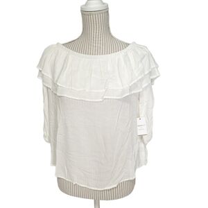 Forever 21 Contemporary White Off The Shoulder Blouse Small